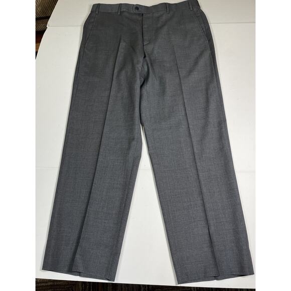 Zanella Bennett Pants Mens Dress Pants Sz 36x29 Grey Wool Pleated Made In ITALY - Picture 2 of 8